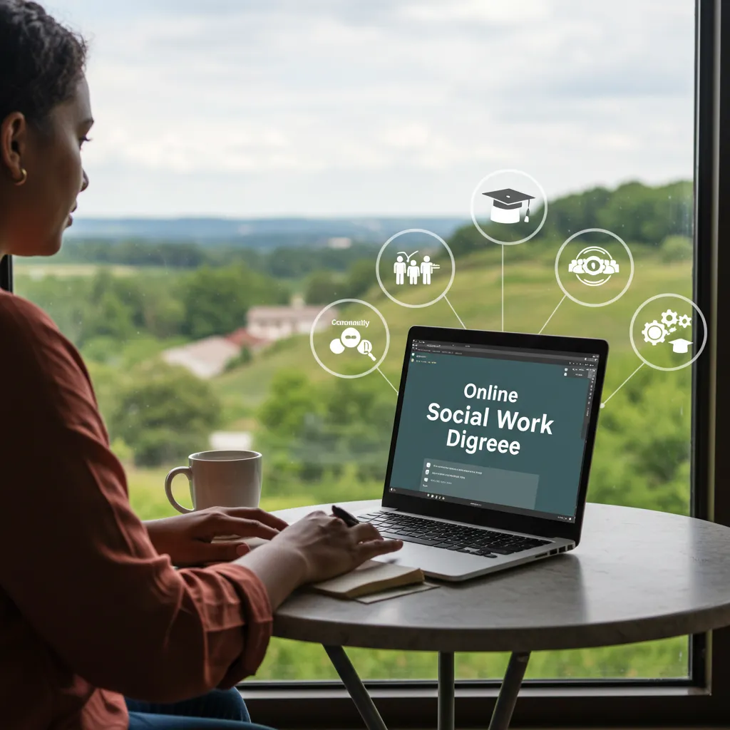 A student studying online, representing an Online Social Work Degree in Minnesota.