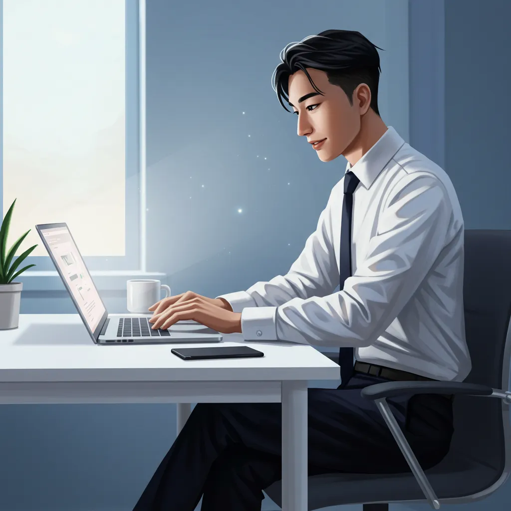 A professional student taking an online class, representing AACSB accredited online MBA programs no GMAT.